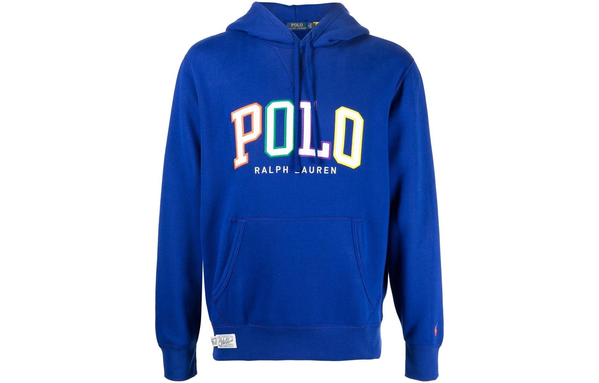 Ralph Lauren SS23 Letter Logo Hoodie Pullover Blue - Long Sleeve 710890190-003