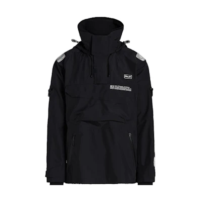 Ralph Lauren SS23 Letter Print Half-Zip Hooded Jacket Black MNRXOTW16020084-001