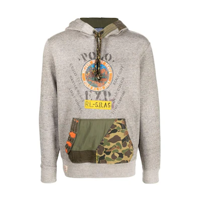 Ralph Lauren SS23 Letter Print Hoodie Pullover Grey 710890967-001