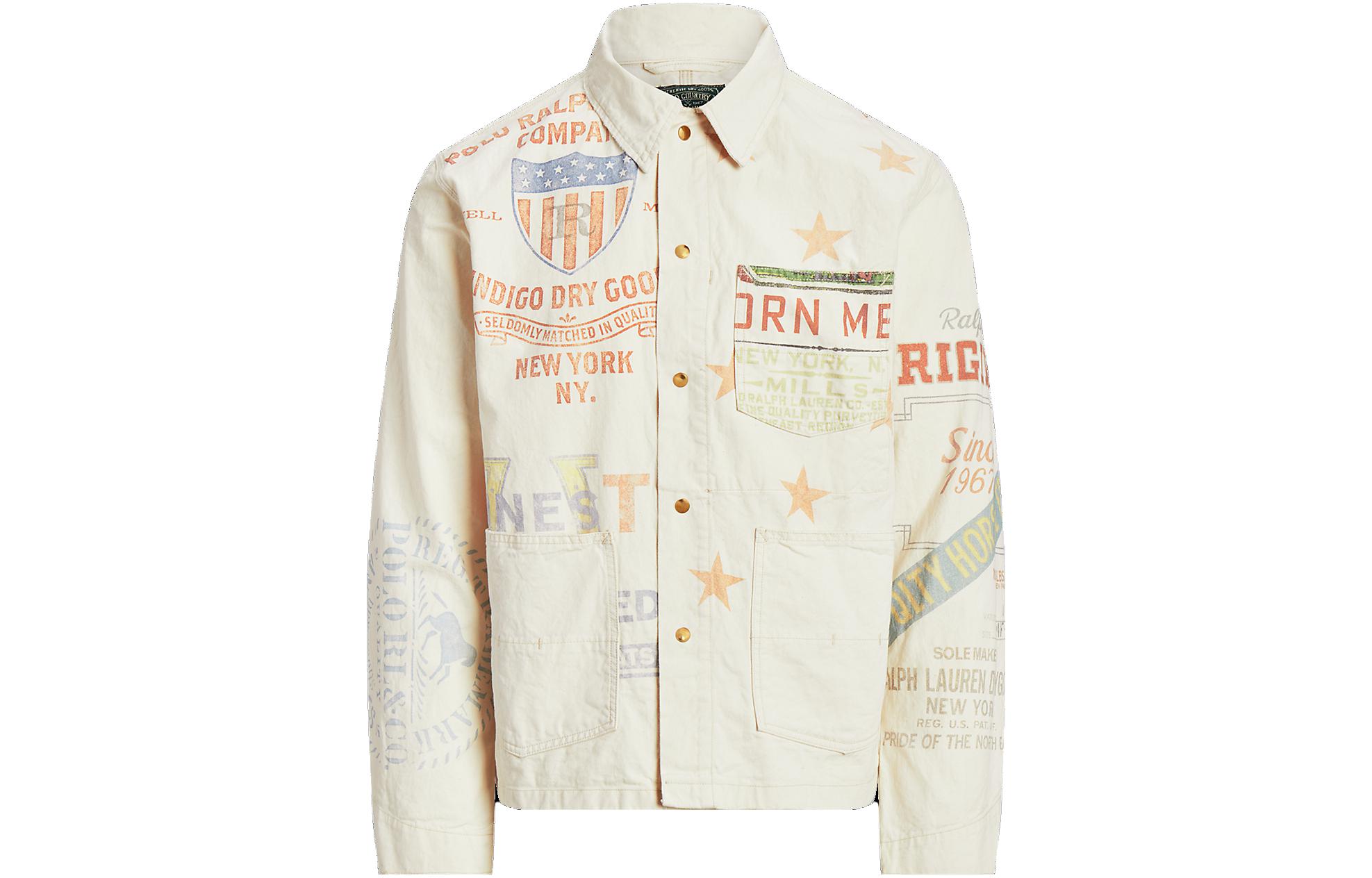 Ralph Lauren SS23 Logo Collared Long Sleeve Jacket - Off White MNPOOTW16021125-999