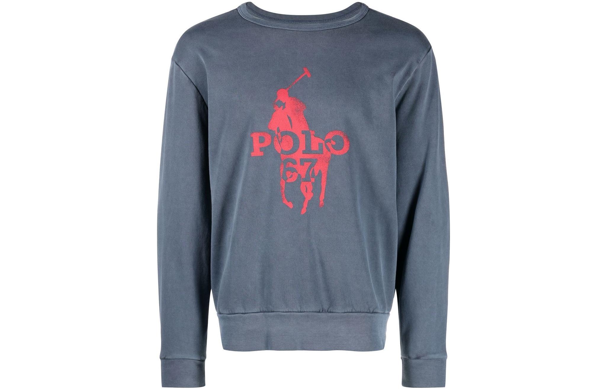 Ralph Lauren SS23 Logo Crewneck Sweatshirt Navy Blue - Casual Wear 710872629-002