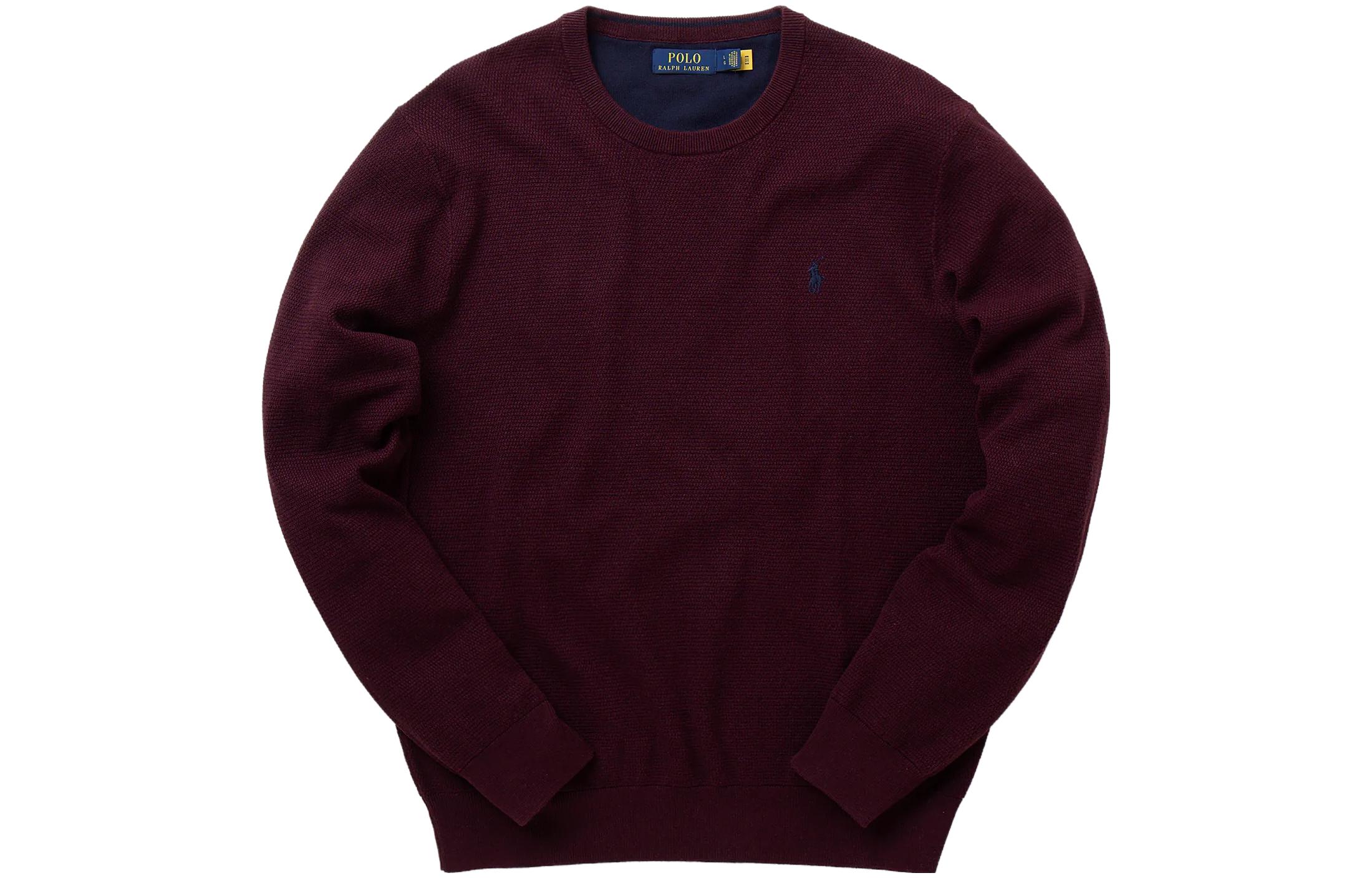 Ralph Lauren SS23 Logo Embroidered Crewneck Sweatshirt Men’s Maroon 710876698-003