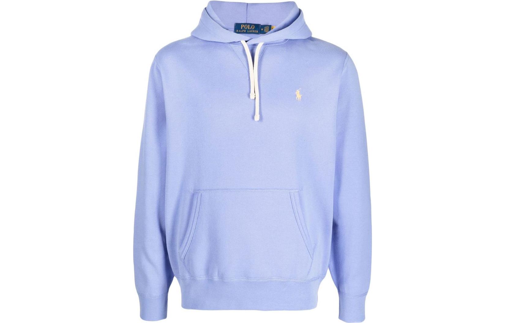 Ralph Lauren SS23 Logo Embroidered Drawstring Hoodie Purple 710766778-078