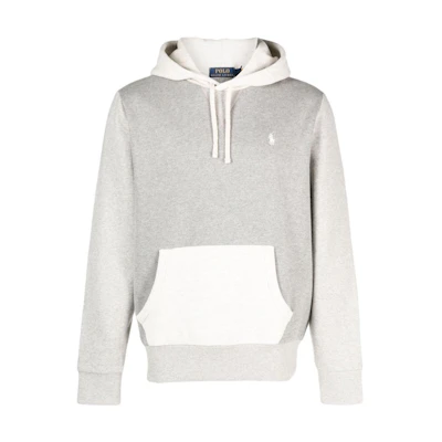 Ralph Lauren SS23 Logo Embroidered Drawstring Hoodie Grey 710877024-002