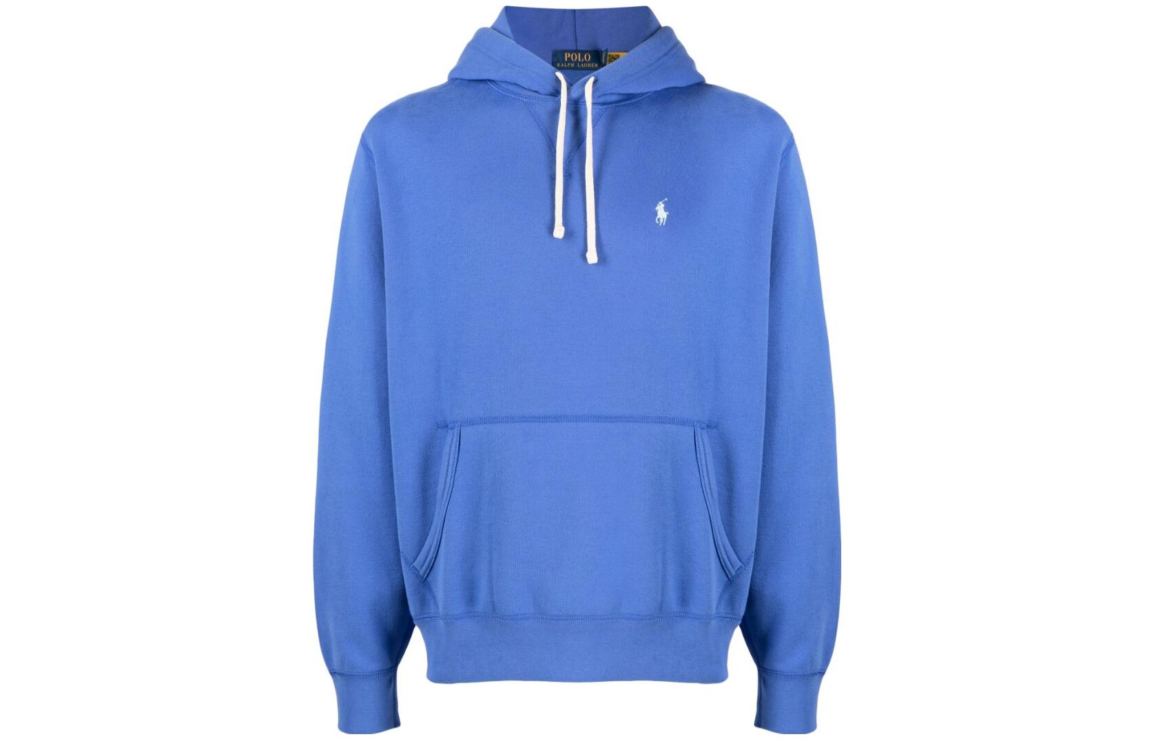 Ralph Lauren SS23 Logo Embroidered Drawstring Hoodie Alice Blue 710766778-065