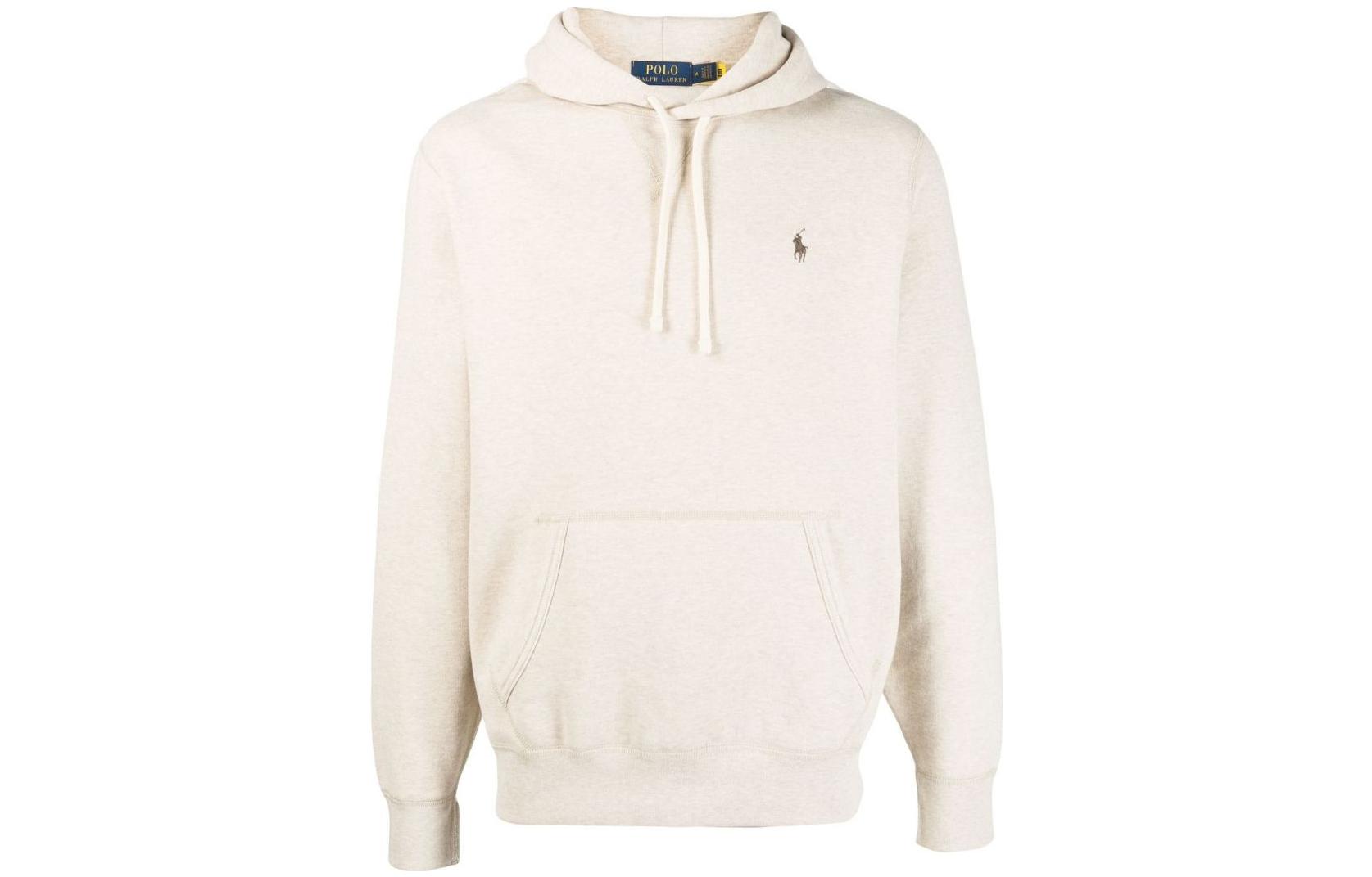 Ralph Lauren SS23 Logo Embroidered Drawstring Hoodie Grey 710766778-073