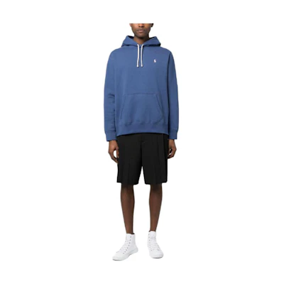 Ralph Lauren SS23 Logo Embroidered Drawstring Hoodie Blue - 710766778-075