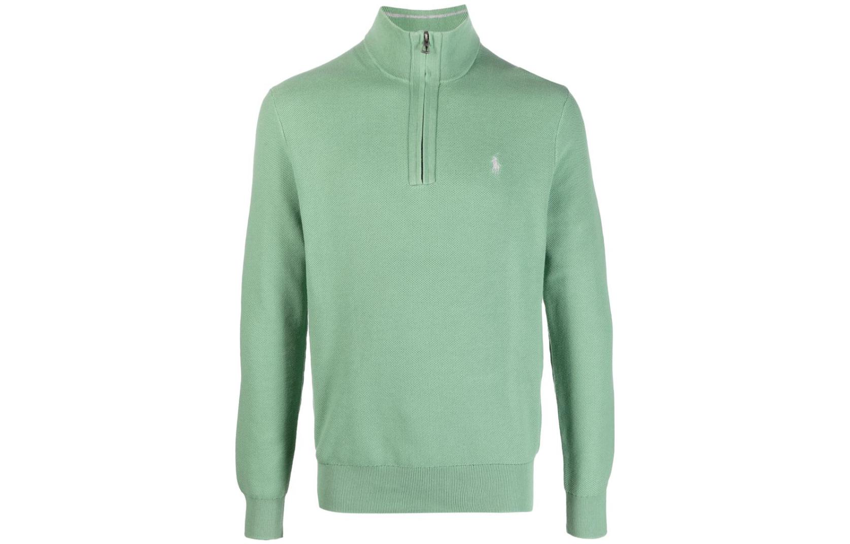 Ralph Lauren SS23 Logo Embroidered High-Neck Pullover Sweatshirt Green 710914236-021