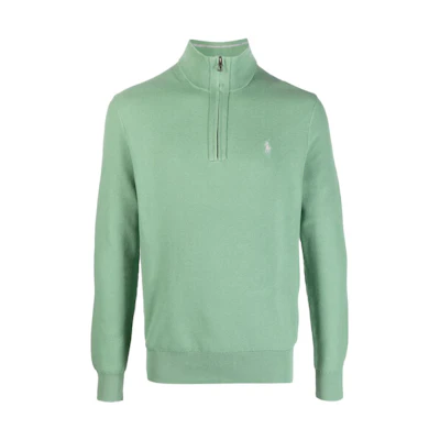 Ralph Lauren SS23 Logo Embroidered High-Neck Pullover Sweatshirt Green 710914236-021