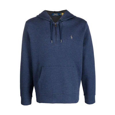 Ralph Lauren SS23 Logo Embroidered Zip Hoodie Navy Blue 710900841-001