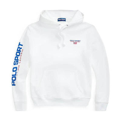 Ralph Lauren SS23 Logo Fleece Hoodie Unisex White MNPOKNI16821418-100