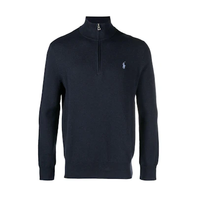 Ralph Lauren SS23 Logo Half-Zip Pullover Sweatshirt Navy Blue - 710890549-001