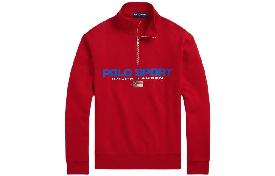 Ralph Lauren SS23 Logo Half-Zip Sweatshirt Red 710835766-010