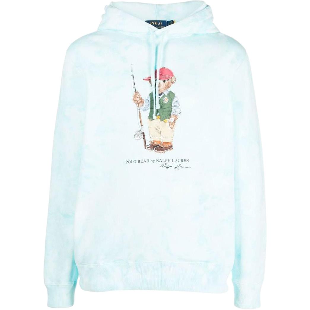 Ralph Lauren SS23 Logo Print Cotton Hoodie Light Blue - 710900827-001