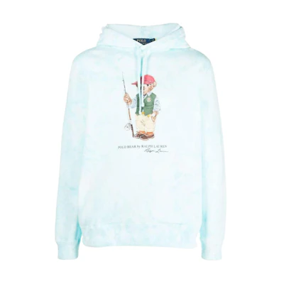 Ralph Lauren SS23 Logo Print Cotton Hoodie Light Blue - 710900827-001