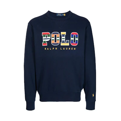 Ralph Lauren SS23 Logo Print Crewneck Long Sleeve Sweatshirt Navy Blue 710871234-002