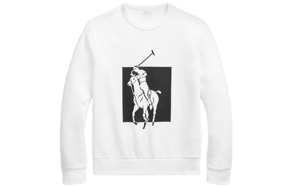 Ralph Lauren SS23 Logo Print Crewneck Sweatshirt White MNPOKNI16822908-100