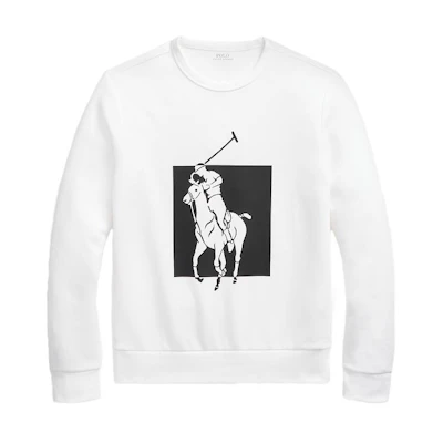Ralph Lauren SS23 Logo Print Crewneck Sweatshirt White MNPOKNI16822908-100