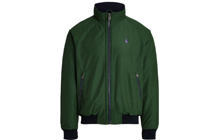 Ralph Lauren SS23 Logo Print Half-Zip Jacket Green MNPOOTW16021015-300