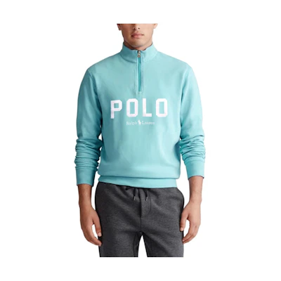Ralph Lauren SS23 Logo Print Half-Zip Pullover Sweatshirt Blue 710843466-003