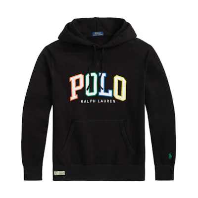 Ralph Lauren SS23 Logo Print Hoodie Black for Men MNPOKNI16822708-001