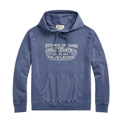 Ralph Lauren SS23 Logo Print Pullover Hoodie Blue Fashion 710877552-007