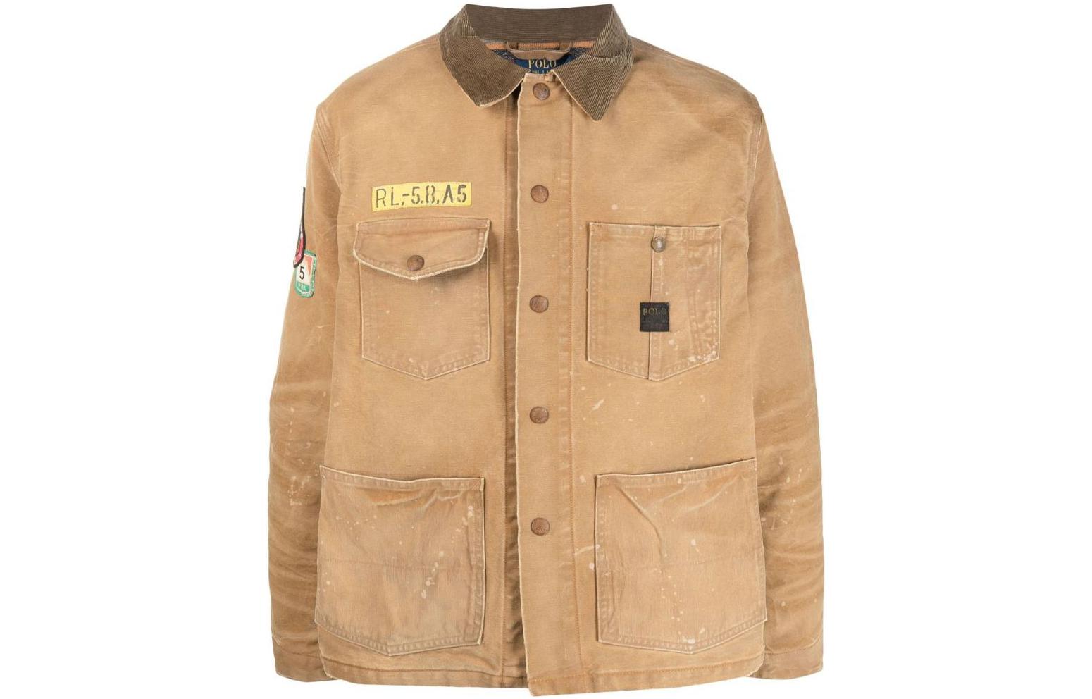 Ralph Lauren SS23 Logo Print Single-Breasted Jacket Orange 710890028-001