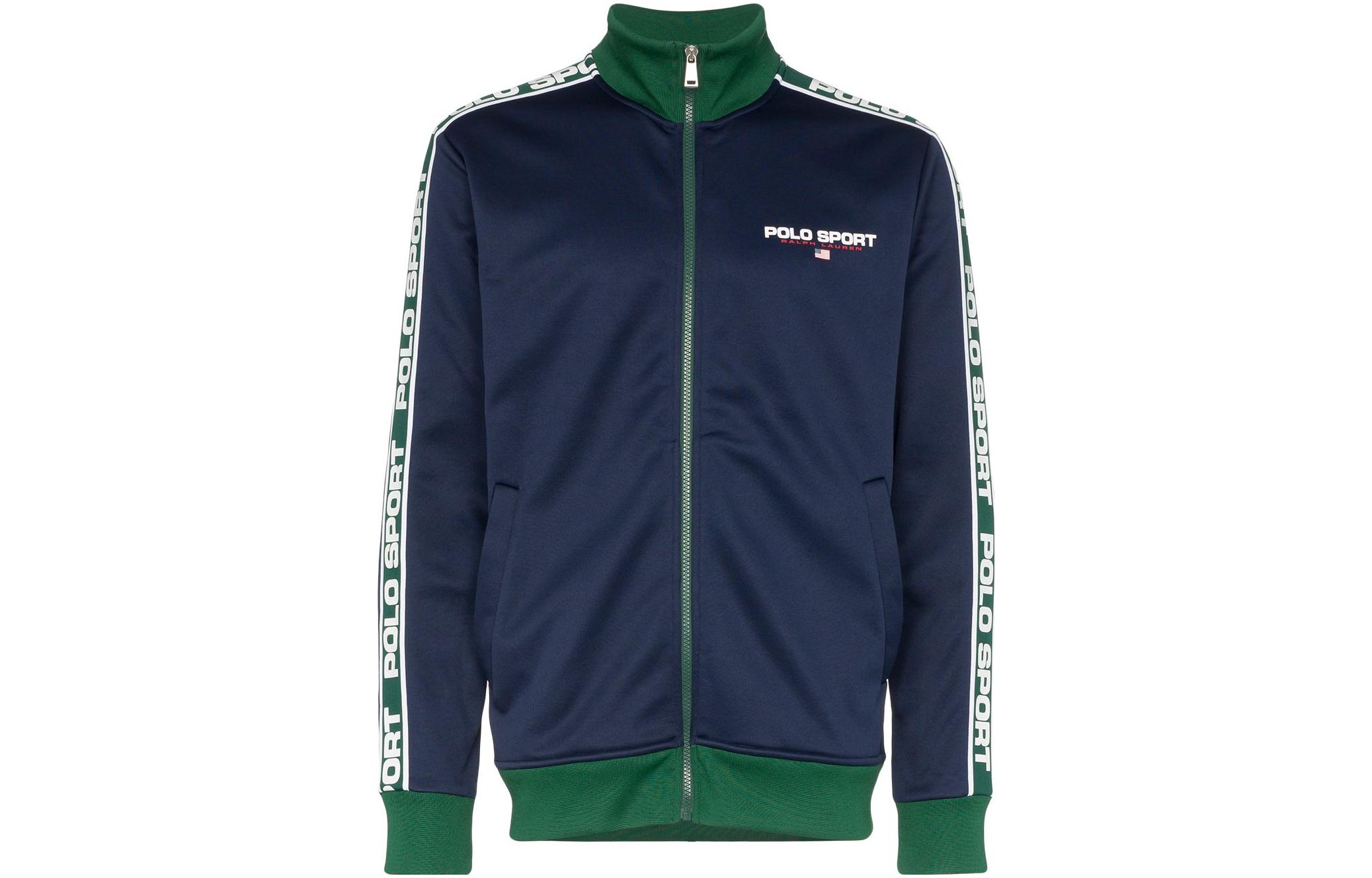 Ralph Lauren SS23 Logo Striped Print Zip Jacket Navy - Long Sleeve 710761090-004