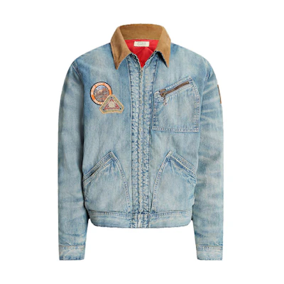 Ralph Lauren SS23 Logo Zip Denim Jacket Blue MNPOOTW16021018-400