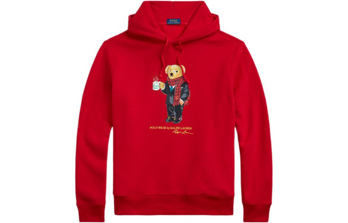 Ralph Lauren SS23 Lunar New Year Cartoon Bear Hoodie Red MNPOKNI16822714-600