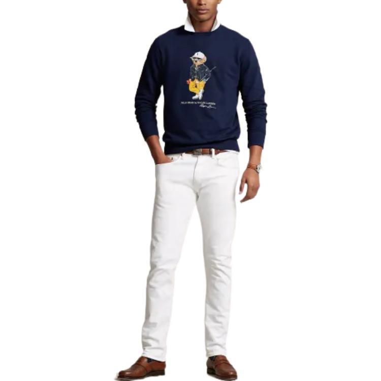 Lookbook 拉夫·勞倫 SS23 海軍藍小熊印花圓領長袖上衣 MNPOKNI16822793-410