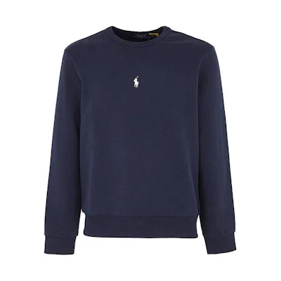 Ralph Lauren SS23 Navy Blue Crewneck Sweatshirt with Logo Embroidery 710881507005-005