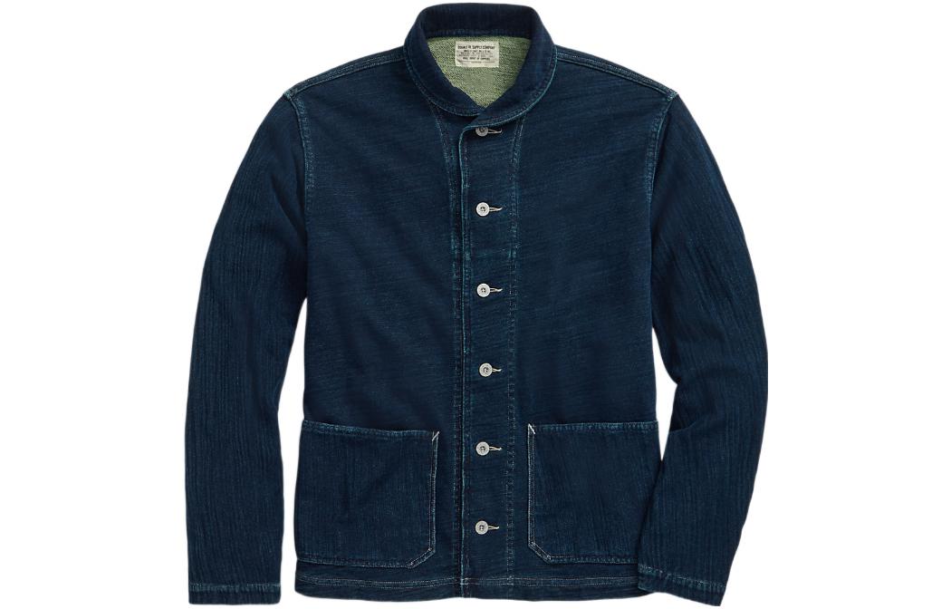 Ralph Lauren SS23 Navy Blue Long-Sleeve Terry Cloth Jacket MNRRKNI16820141-410