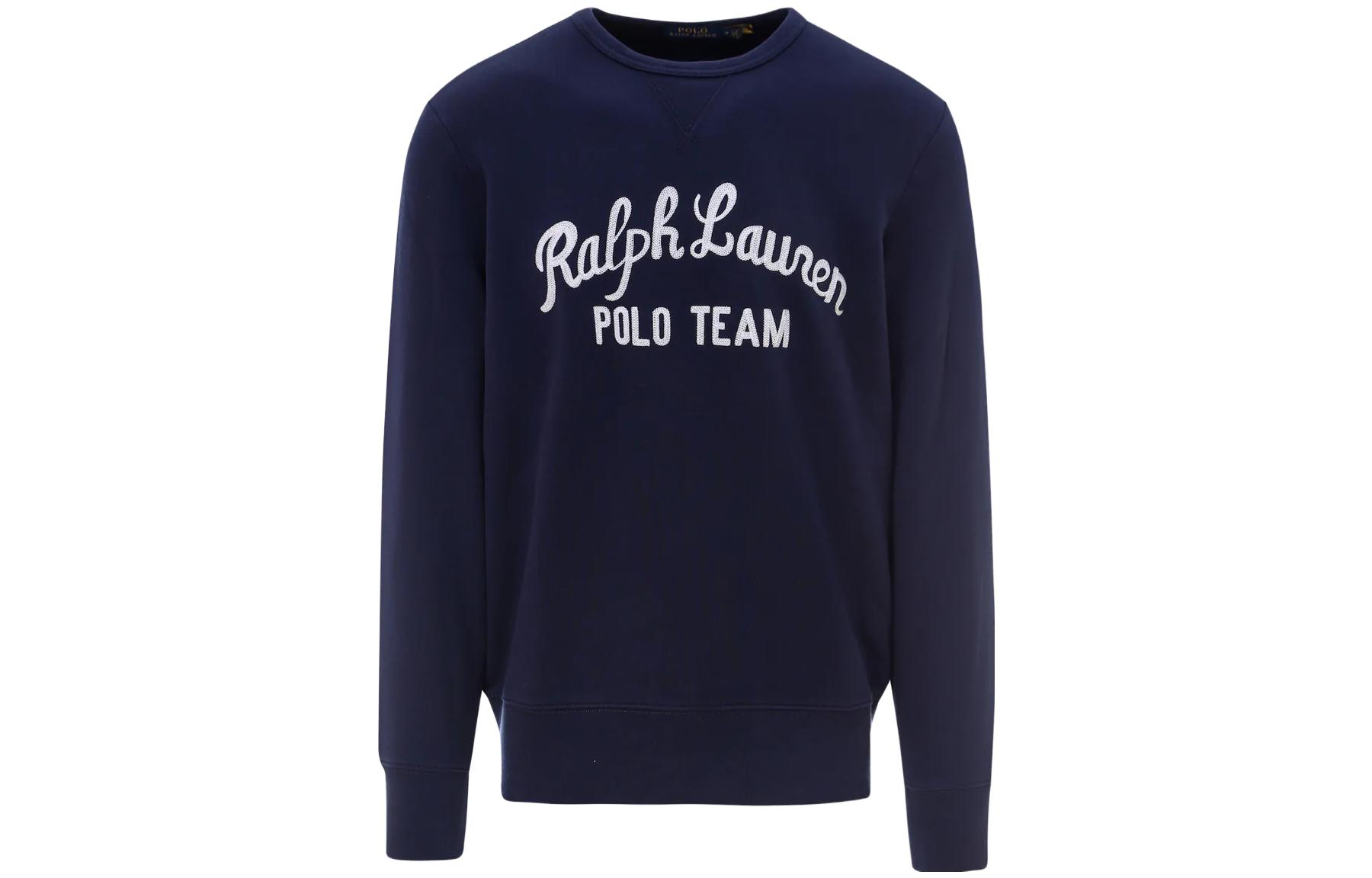 Ralph Lauren SS23 Navy Blue Sweatshirt with Embroidered Logo 710841385-002