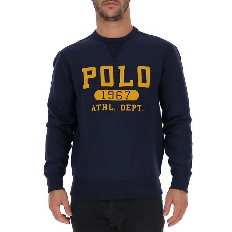 Lookbook Ralph Lauren SS23 Baju Sejuk Navy Lelaki dengan Cetakan Logo 710766798-001