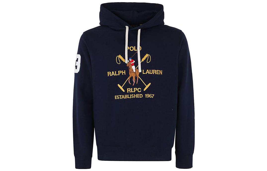Ralph Lauren SS23 Navy Hoodie with Letter Logo Embroidery for Men 710900617-001