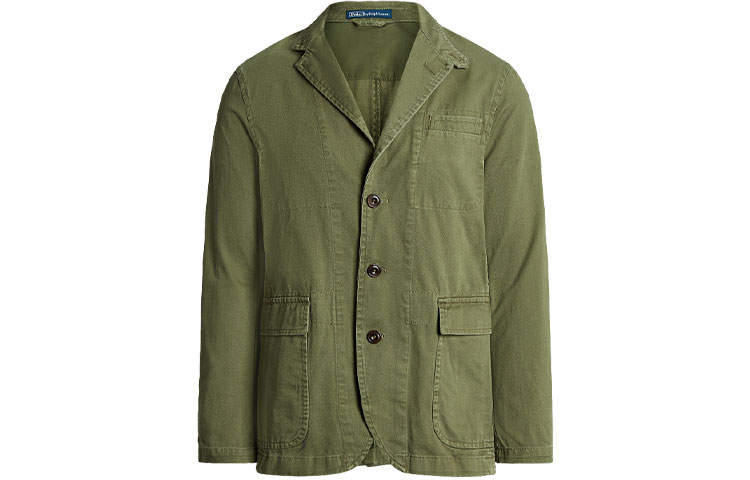 Ralph Lauren SS23 Olive Green Multi-Pocket Single-Breasted Jacket for Men MNPOSPC27620339-300
