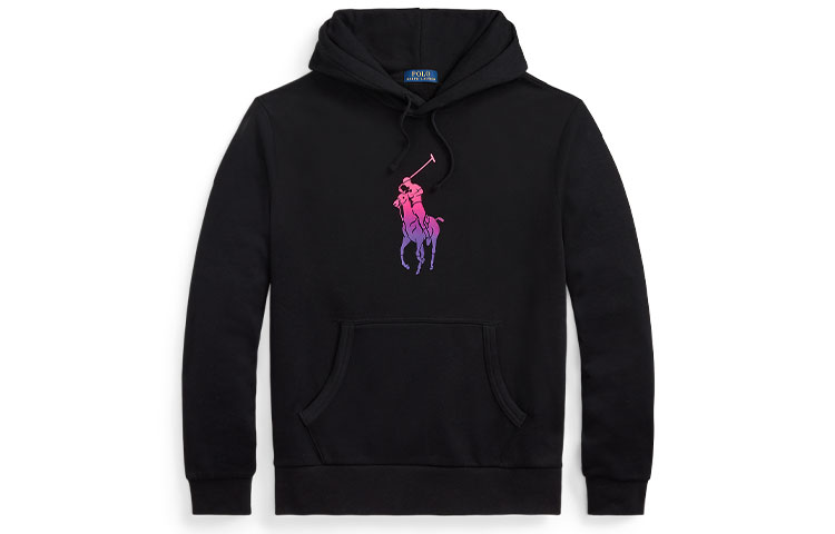 Ralph Lauren SS23 Ombre Big Pony Print Hoodie Black MNPOKNI16822696-001