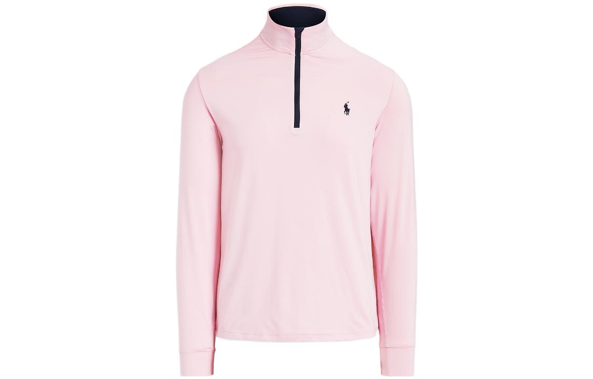 Ralph Lauren SS23 Pink Half-Zip Sweatshirt with Embroidered Logo MNPOKNI16822172-650