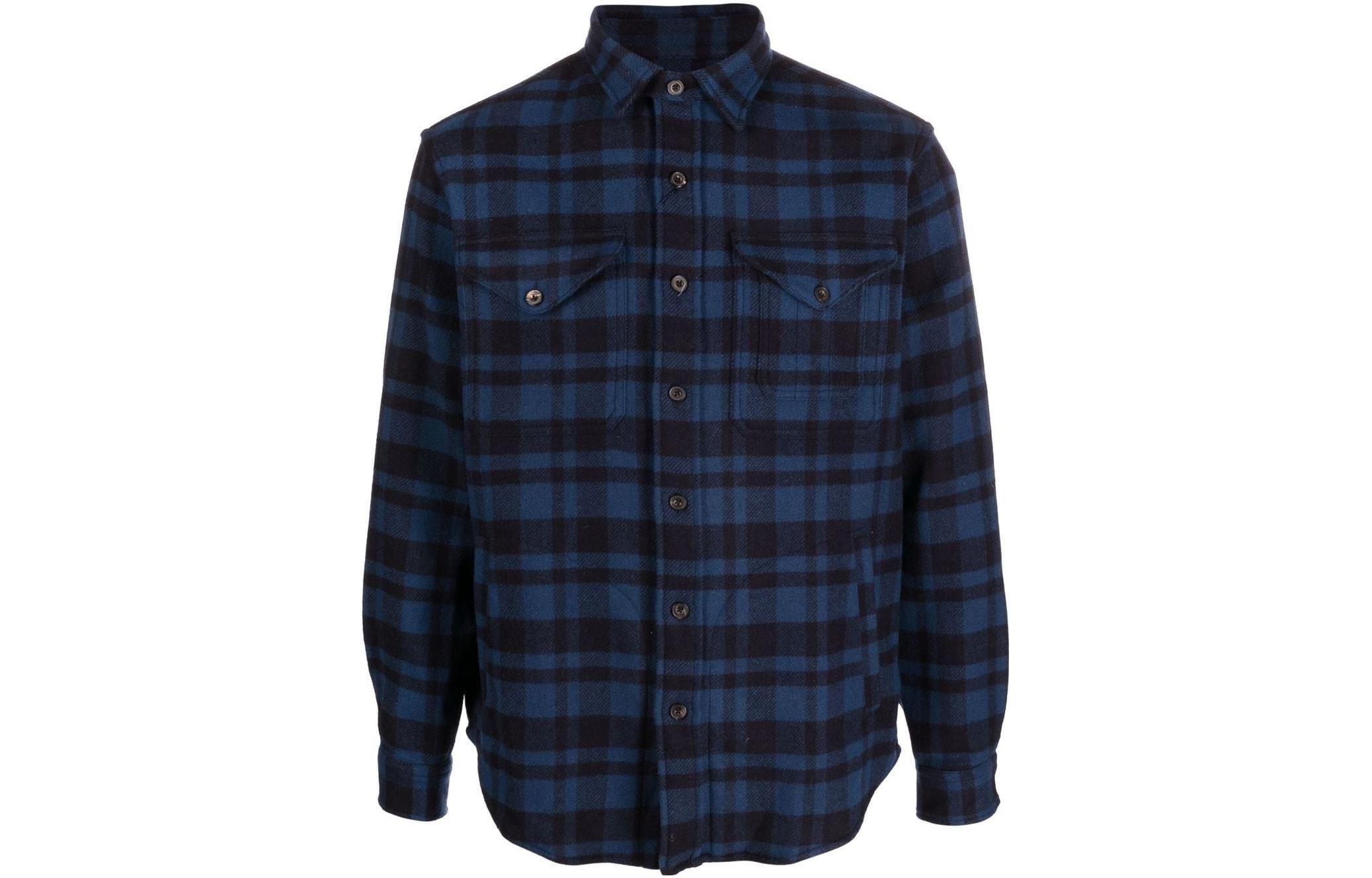 Ralph Lauren SS23 Plaid Print Shirt Jacket Blue - 710A330140-001