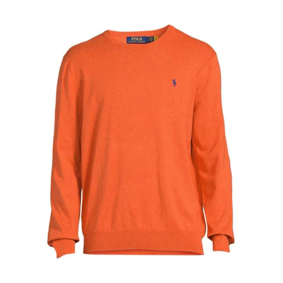 Ralph Lauren SS23 Plain Crewneck Long-Sleeve Sweatshirt Orange 710890558-002