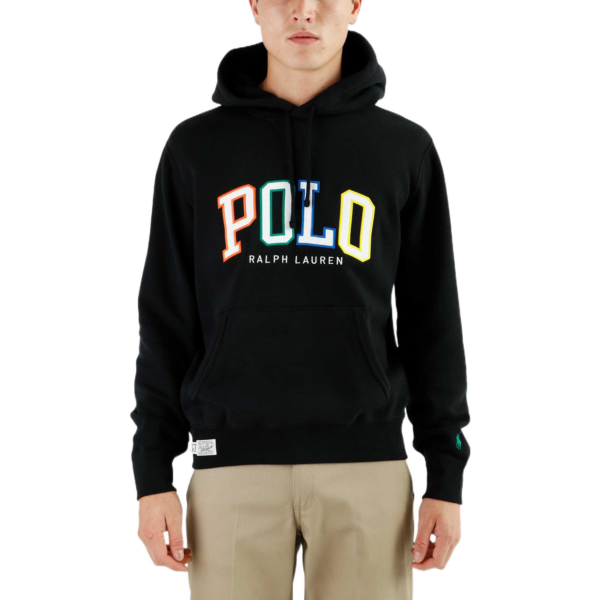 Shop Ralph Lauren SS23 Baju Sejuk Logo Cetakan Hitam 710890190-001