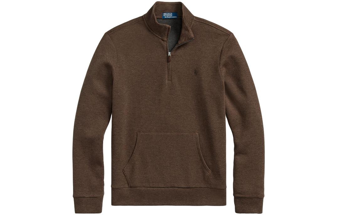 Ralph Lauren SS23 Quarter-Zip Pullover Sweatshirt Brown MNPOKNI16822597-200