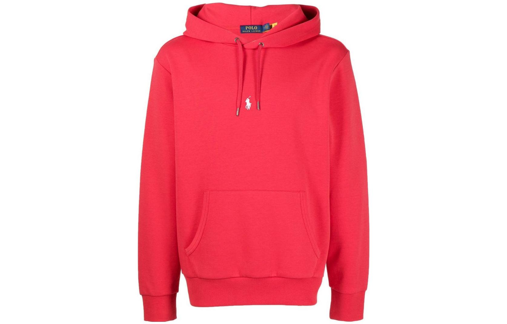 Ralph Lauren SS23 Red Hoodie with Embroidered Logo Pullover 710881506-012