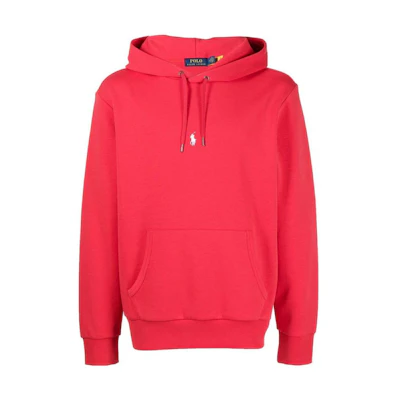 Ralph Lauren SS23 Red Hoodie with Embroidered Logo Pullover 710881506-012