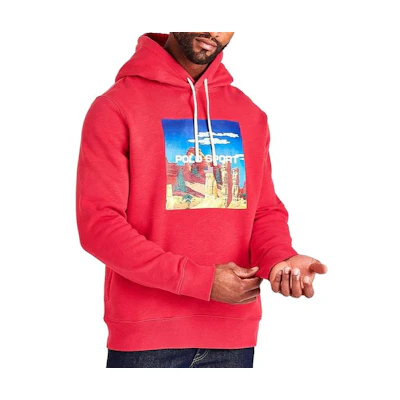 Ralph Lauren SS23 Red Landscape Print Hoodie Long Sleeve 10880630-600