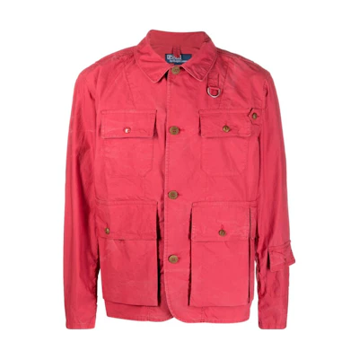 Ralph Lauren SS23 Red Solid Pocket Workwear Single-Breasted Jacket 710903485-001