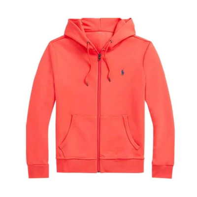 Ralph Lauren SS23 Red Zip Hoodie with Embroidered Logo for Men 710652313-052