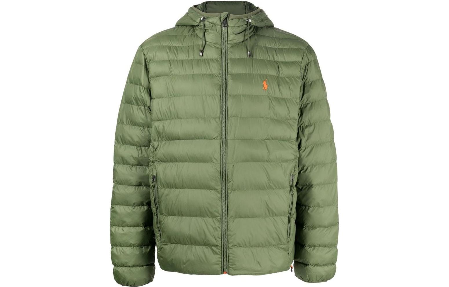 Ralph Lauren SS23 Sage Green Quilted Embroidered Logo Bomber Jacket Men 710847097-008