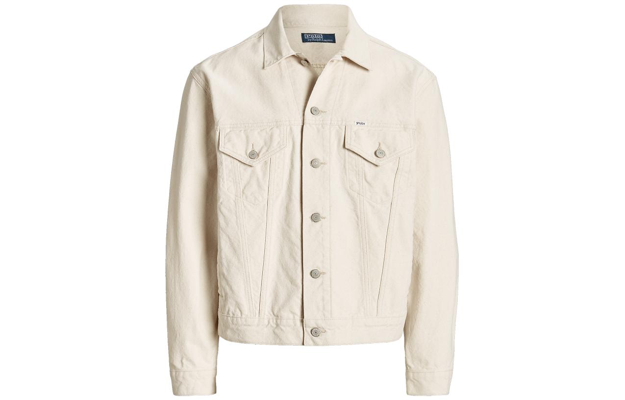 Ralph Lauren SS23 Single-Breasted Solid Jacket Men’s Off-White MNPOOTW16021102-101